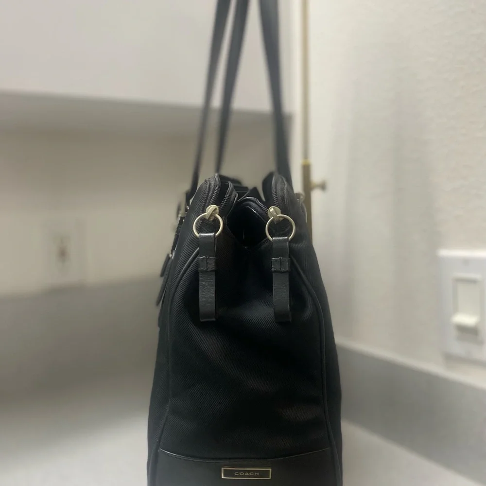 Coach Vintage Mercer Twill and Leather Black Satchel EUC